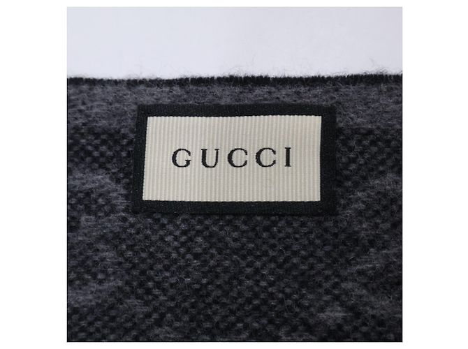 Stola in lana grigia da uomo Gucci Marrone - vista 4