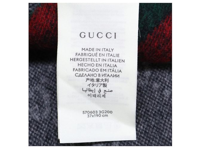 Stola in lana grigia da uomo Gucci Marrone - vista 5