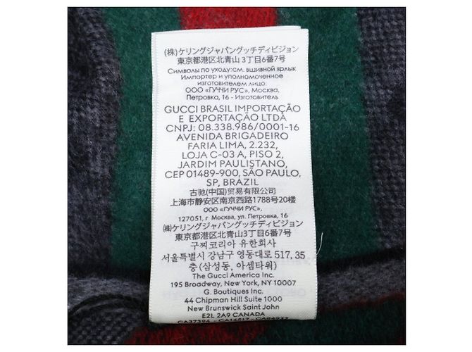 Stola in lana grigia da uomo Gucci Marrone - vista 8