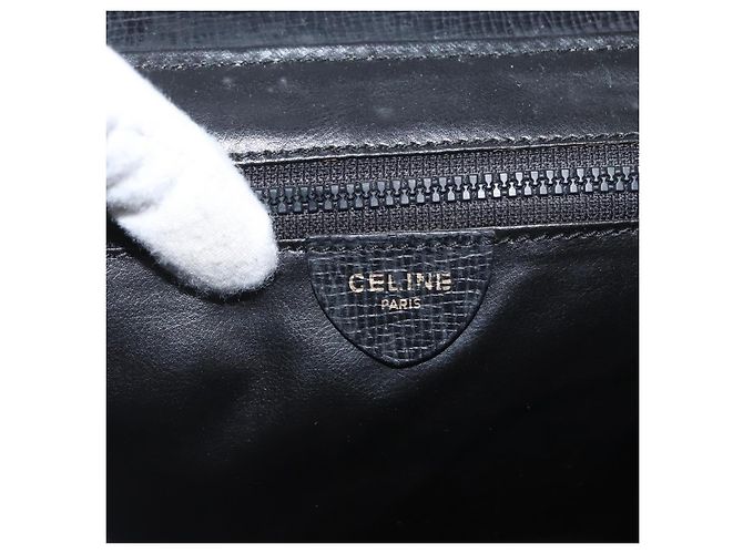 Céline Celine Circle Logo Leather Nero - vista 6