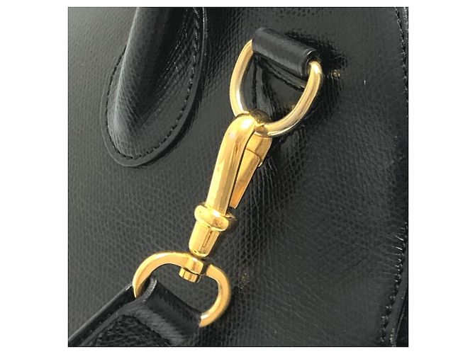 Céline Borsa tote grande 2-in-1 in pelle nera vintage Celine Nero - vista 11