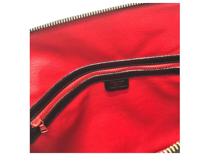 Céline Borsa tote grande 2-in-1 in pelle nera vintage Celine Nero - vista 15