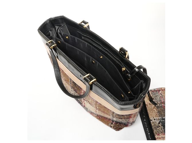 Borsa in tweed beige Burberry - vista 10