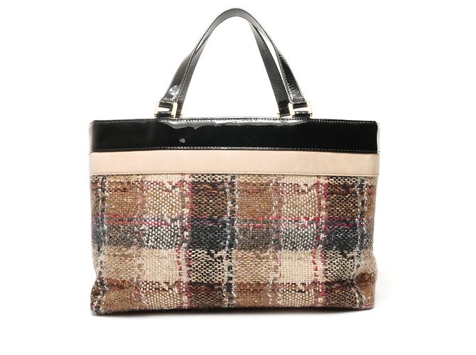 Borsa in tweed beige Burberry - vista 2