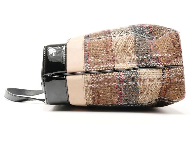 Borsa in tweed beige Burberry - vista 3