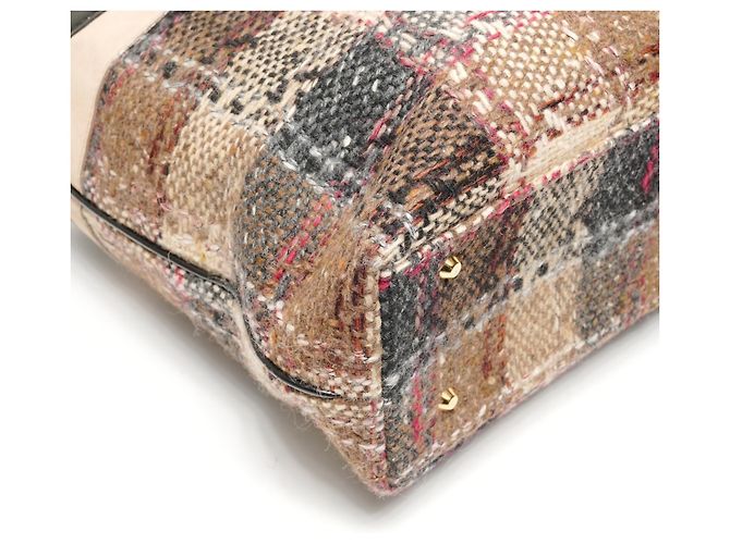 Borsa in tweed beige Burberry - vista 5