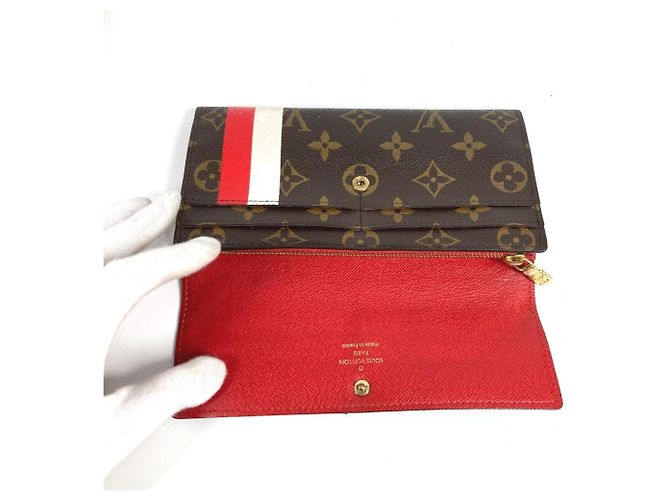 Lange Brieftasche Sarah Monogram Groom Louis Vuitton Braun Rot - Ansicht 10
