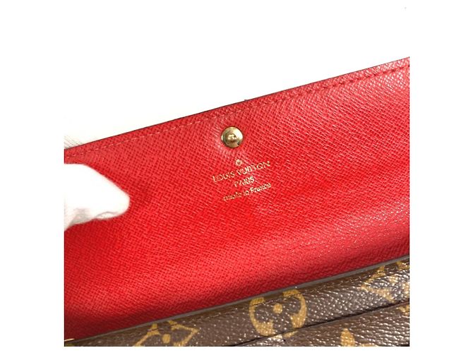 Lange Brieftasche Sarah Monogram Groom Louis Vuitton Braun Rot - Ansicht 14