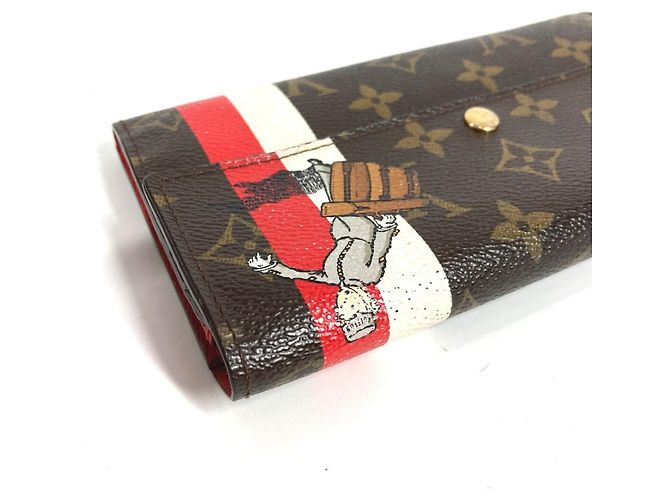 Lange Brieftasche Sarah Monogram Groom Louis Vuitton Braun Rot - Ansicht 3