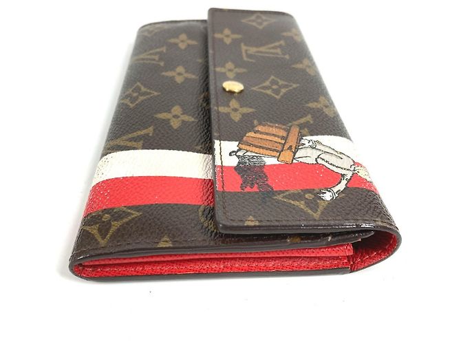 Lange Brieftasche Sarah Monogram Groom Louis Vuitton Braun Rot - Ansicht 4