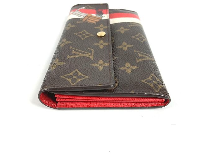 Lange Brieftasche Sarah Monogram Groom Louis Vuitton Braun Rot - Ansicht 7
