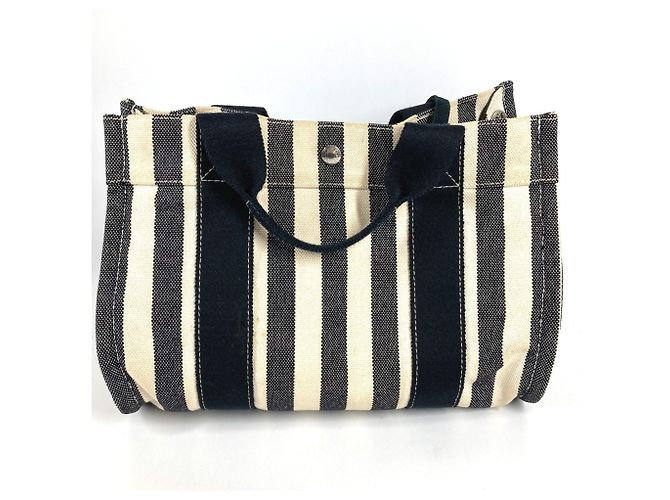 Hermès Bolso Tote Border PM Cannes Hermes Negro Blanco - vista 3