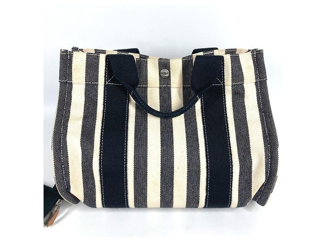 Hermès Bolso Tote Border PM Cannes Hermes Negro Blanco - vista 5