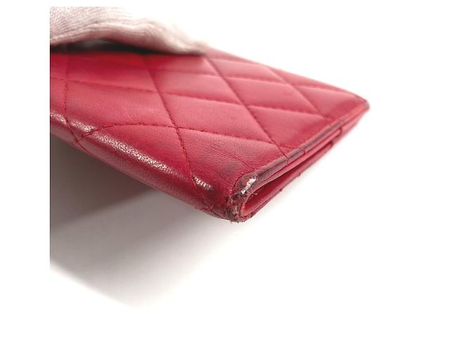 Funda de pasaporte bifold acolchada con logo CC Coco de Chanel Roja - vista 8