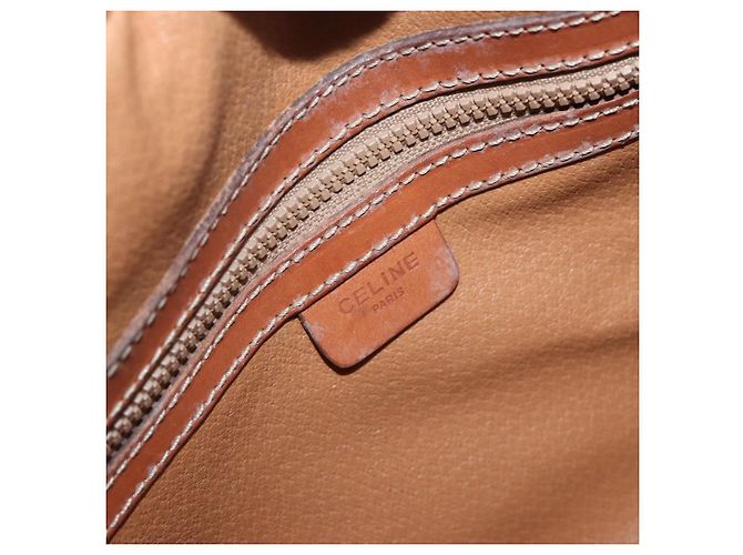 Céline Celine Vintage Macadam Canvas and Leather Beige - vista 6