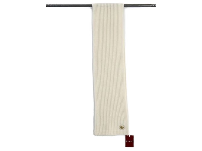 Sciarpa in lana e cashmere Double G Gucci Crudo - vista 3