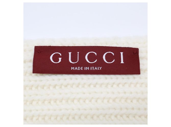 Sciarpa in lana e cashmere Double G Gucci Crudo - vista 6