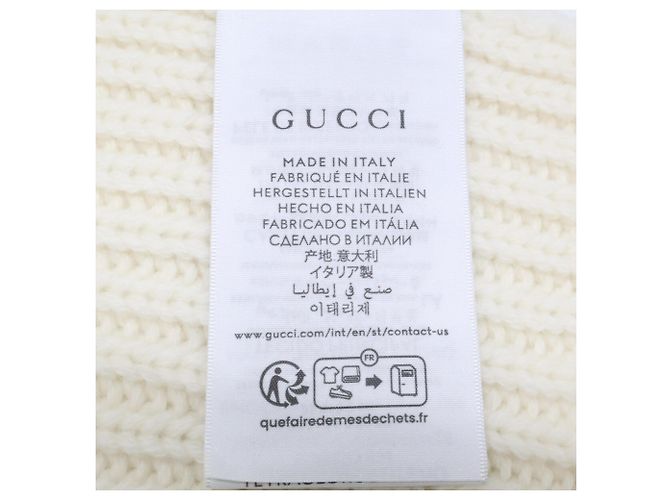 Sciarpa in lana e cashmere Double G Gucci Crudo - vista 7