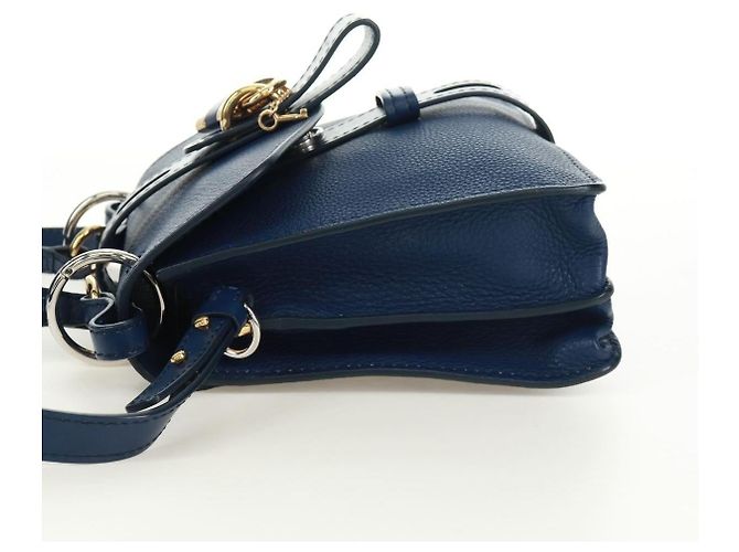 Chloé Chloe Aby Day Leather Small Blu - vista 3