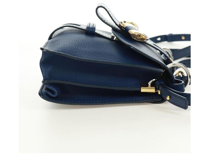 Chloé Chloe Aby Day Leather Small Blu - vista 4