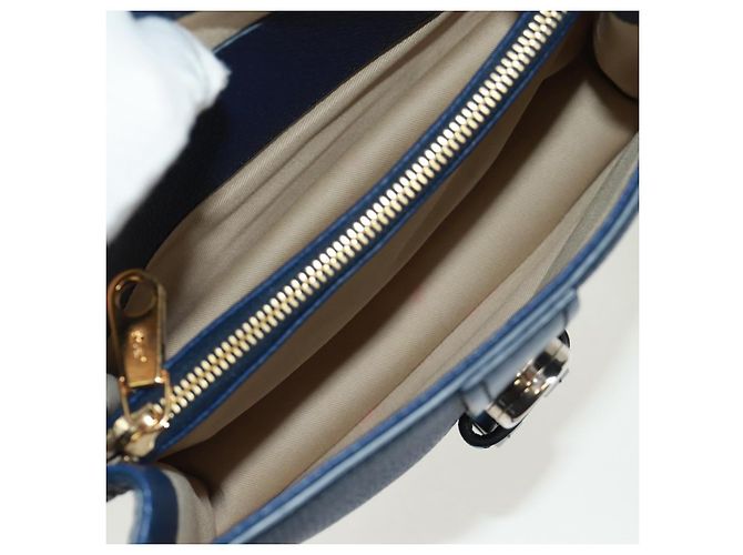 Chloé Chloe Aby Day Leather Small Blu - vista 5