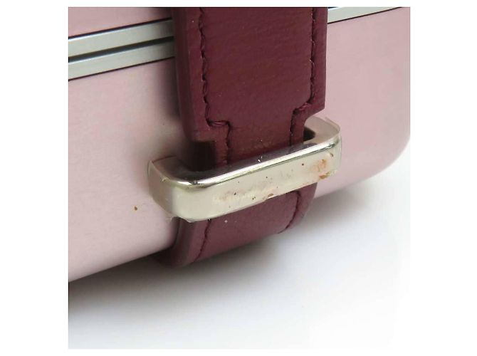Borsa a spalla bordeaux e rosa metallico Christian Dior Argento Bordò - vista 12
