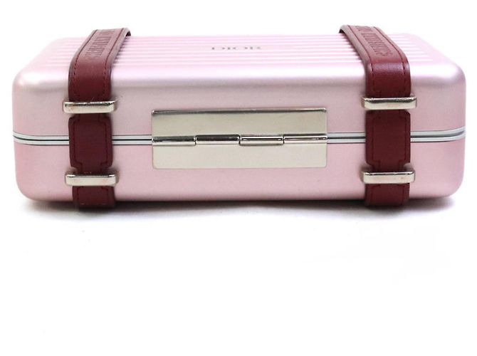 Borsa a spalla bordeaux e rosa metallico Christian Dior Argento Bordò - vista 4
