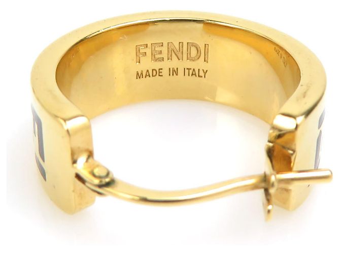 Pendientes de aro de metal dorado Fendi - vista 11