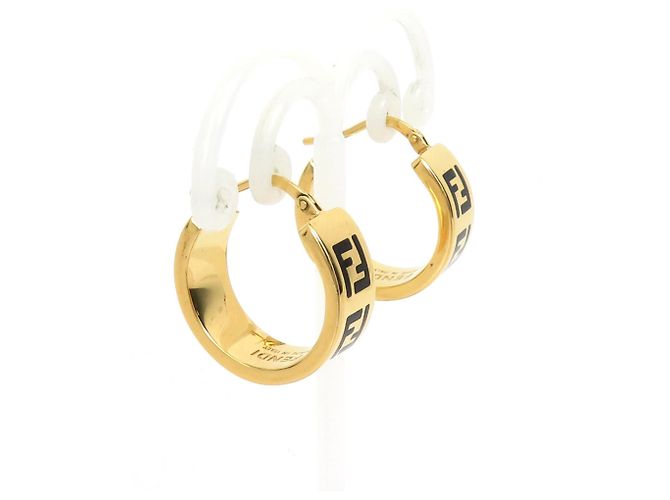 Pendientes de aro de metal dorado Fendi - vista 2