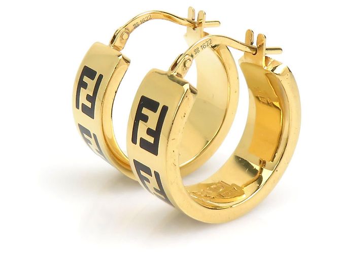 Pendientes de aro de metal dorado Fendi - vista 4