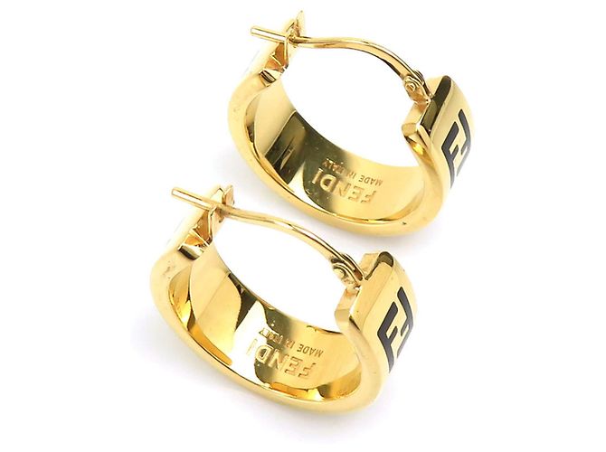 Pendientes de aro de metal dorado Fendi - vista 6