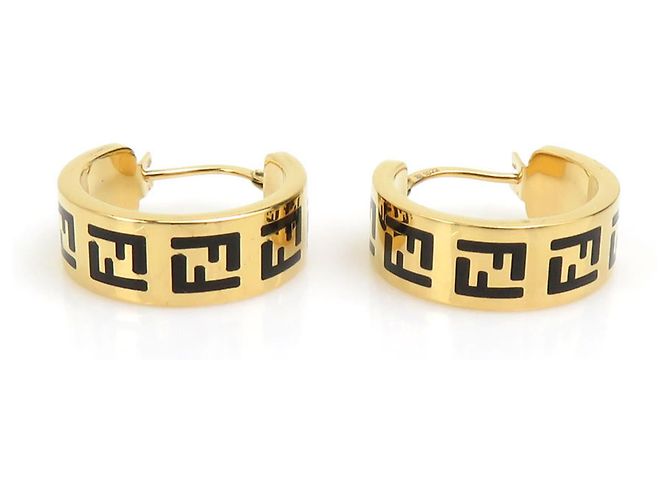 Pendientes de aro de metal dorado Fendi - vista 7