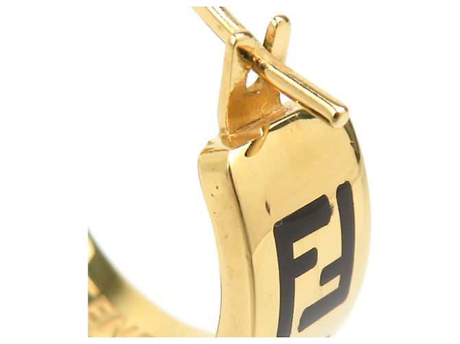 Pendientes de aro de metal dorado Fendi - vista 8