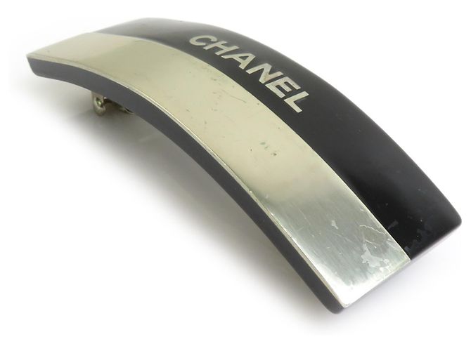 Chanel Haarspange Schwarz und Silber - Ansicht 3