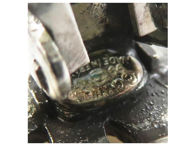Orecchini a clip in metallo argento Chanel Coco Mark - vista 8