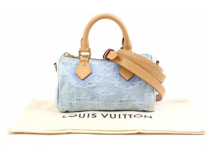 Borsa a mano Nano Speedy Monogram Denim Louis Vuitton Blu chiaro - vista 16