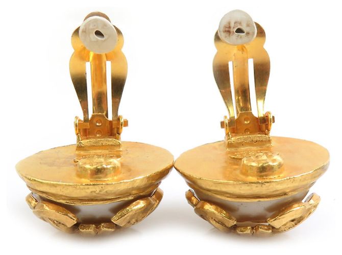 Orecchini in metallo con clip Coco Mark di Chanel D'oro Bianco sporco - vista 6