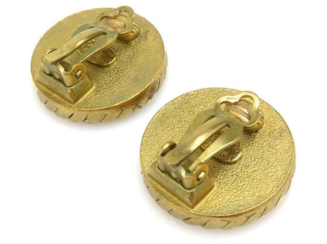 Orecchini a clip in metallo e plastica Chanel Coco Mark Nero D'oro - vista 4