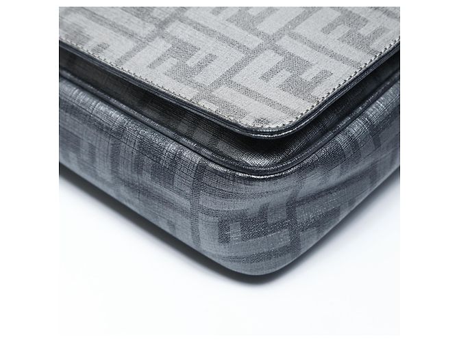 Borsa a Spalla Fendi Zucca Grigia Marrone - vista 5
