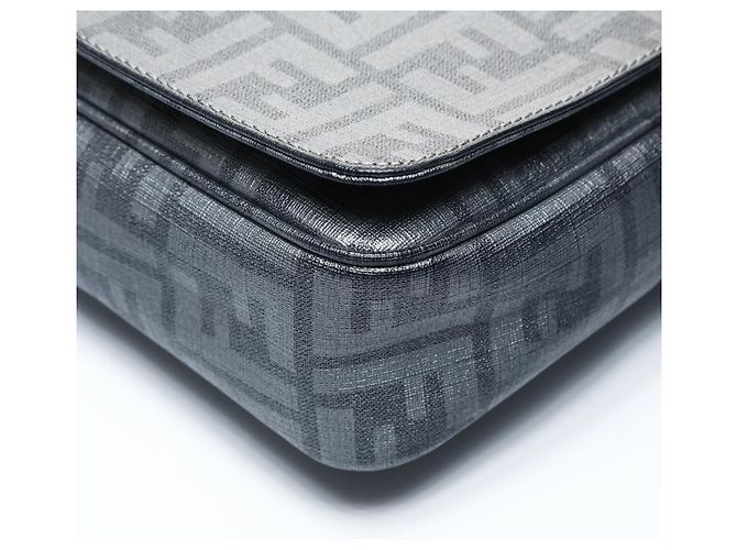 Borsa a Spalla Fendi Zucca Grigia Marrone - vista 6