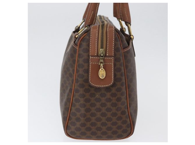 Céline Celine Vintage Macadam Canvas and Leather Marrone - vista 4