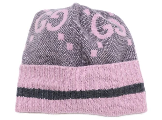 Cappello in cashmere rosa Gucci - vista 2