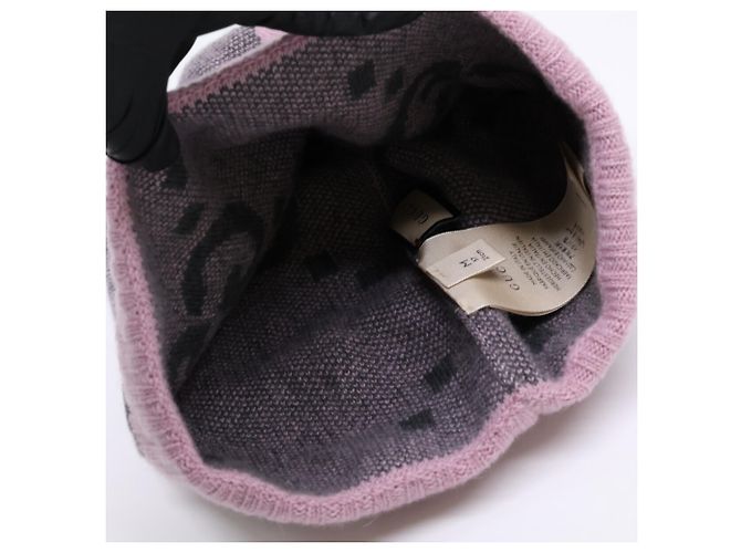 Cappello in cashmere rosa Gucci - vista 3