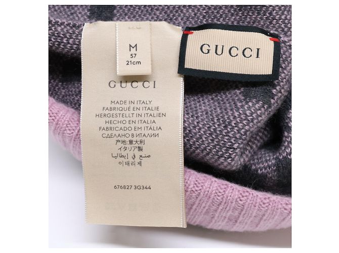 Cappello in cashmere rosa Gucci - vista 5