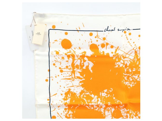 Silk In Foulard in seta Cheval Surprise di Hermès Arancione - vista 2