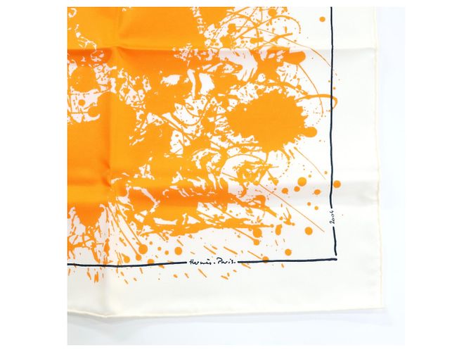 Silk In Foulard in seta Cheval Surprise di Hermès Arancione - vista 5