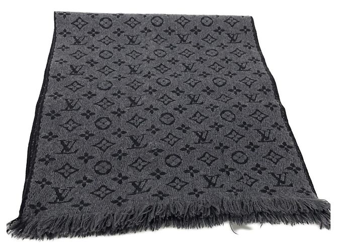 Chal de lana gris Louis Vuitton Castaño - vista 2