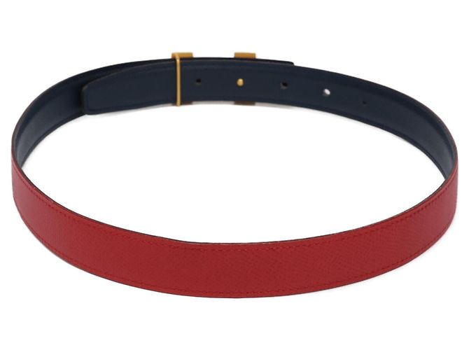 Hermès HERMES Mini Constance Reversible Belt Red Navy blue - view 3