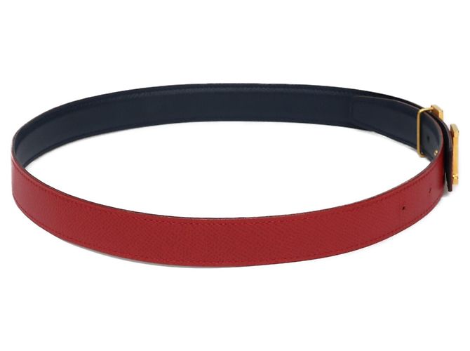 Hermès HERMES Mini Constance Reversible Belt Red Navy blue - view 4