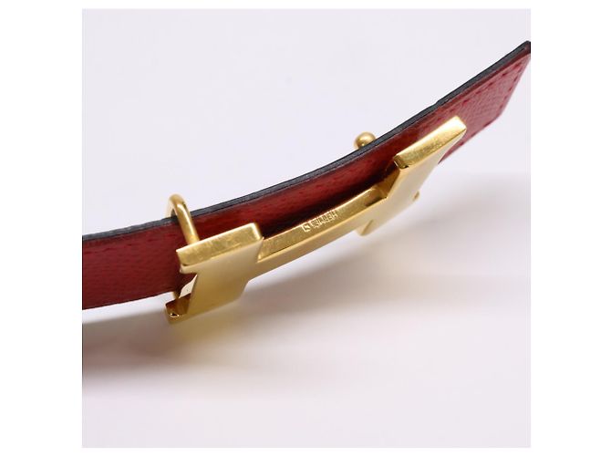 Hermès HERMES Mini Constance Reversible Belt Red Navy blue - view 8